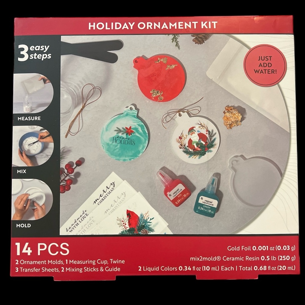 Holiday Ornament Kit, make 6+ ornaments in 3 easy steps